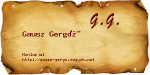 Gausz Gergő névjegykártya